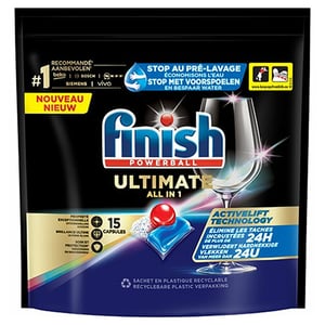 Finish Ultimate Powerball All-in-1 vaatwastabletten / Regular / 15 stuks