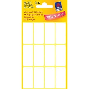 Avery Zweckform 3077 multifunctionele etiketten / wit / 38 mm x 18 mm / 72 etiketten