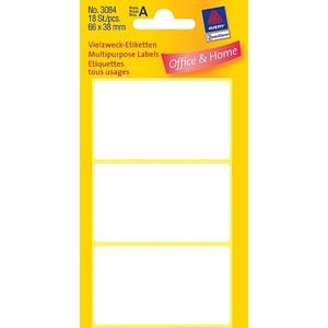 Avery Zweckform 3084 multifunctionele etiketten / wit / 66 mm x 38 mm / 18 etiketten