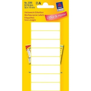 Avery Zweckform 3086 multifunctionele etiketten / wit / 50 mm x 14 mm / 64 etiketten