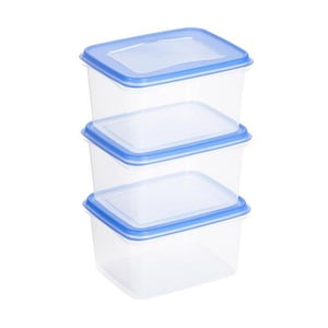 Sunware Club Cuisine diepvriesdozen set / transparant/blauw / 1,5 liter / 3 stuks