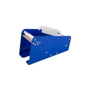 Etiketten dispenser / metaal en kunststof / middenmaat / blauw / 2 vakken