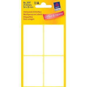 Avery Zweckform 3087 multifunctionele etiketten / wit / 54 mm x 35 mm / 24 etiketten