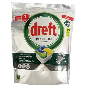 Dreft All-in-One Platinum Vaatwastabletten / Lemon / 59 stuks