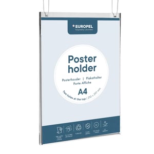 Europel posterhouder / A4 / acryl / transparant / hangend