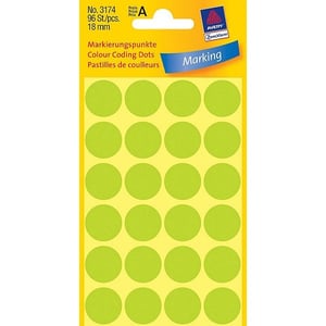 Avery Zweckform 3174 markeringspunten / 18 mm / lichtgroen / 96 etiketten