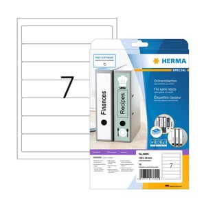 Herma 8620 printbare rugetiketten / zelfklevend / A4 / 38 x 192 mm / wit / 70 etiketten