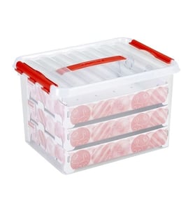 Sunware Q-line opbergdoos voor kerstversiering / transparant / 22 liter / 60 kerstballen