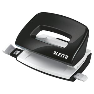Leitz 50601095 WOW mini perforator / metaal / zwart / 2-gaats / tot 10 vel