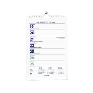 Brepols Wire-O wand-weekkalender / met spiraal / 13,5 x 21 cm / 4-talig / 2027