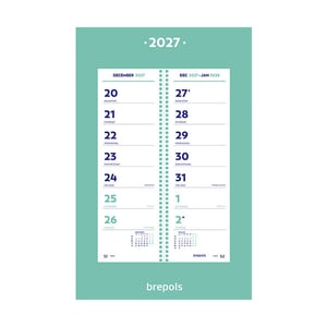 Brepols Week Omlegkalender op Schild / 2 weken / 20 x 31 cm / 2027