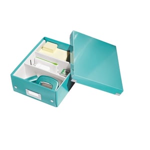 Leitz 6057 WOW kleine sorteerdoos / PP overtrokken karton / metallic ijsblauw