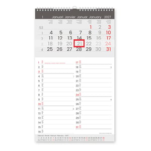 White Box Memo-Manager maandkalender / 33 x 20,6 cm / 4-talig / 2027