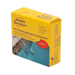 Avery Zweckform 3510 versterkingsringen / transparant / dispenser / 13 mm / 500 etiketten