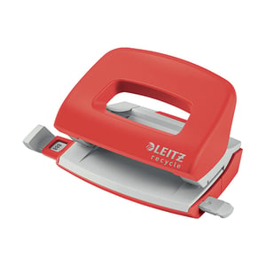 Leitz 50100025 NeXXt Recycle mini perforator / metaal / rood / 2-gaats / tot 10 vel