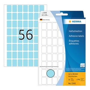 Herma 2343 multifunctionele etiketten / 12 x 18 mm / blauw / 1792 etiketten
