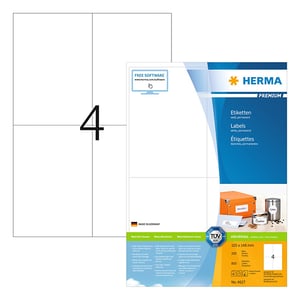 Herma Premium 4627 permanent hechtende etiketten / A4 / 105 x 148 mm / wit / 800 etiketten