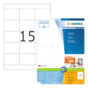 Herma Premium 4618 permanent hechtende etiketten / A4 / 70 x 50,8 mm / wit / 3.000 etiketten