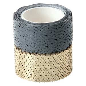 Folia washi tape / grijs/goud / 2 stuks
