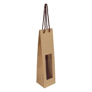 Papieren wijnflestas / 90 x 380 mm / bruin / 25 stuks