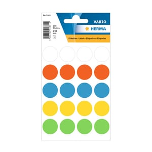 Herma 1881 markeringspunten / 19 mm / assorti kleuren / 100 etiketten