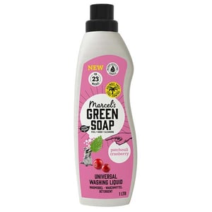 Marcel's Green Soap vloeibaar wasmiddel / Patchouli & Cranberry / 1 liter / 23 wasbeurten