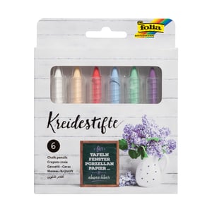 Folia krijtpennen / assorti / rond / 6 stuks