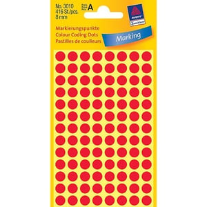 Avery Zweckform 3010 markeringspunten / 8 mm / rood / 416 etiketten