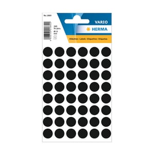 Herma 1869 markeringspunten / 13 mm / zwart / 240 etiketten