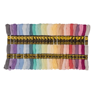 Folia borduurzijde / pastel assorti / 52 stuks