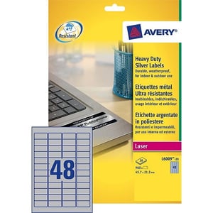 Avery Zweckform L6009-20 verzegelingsetiketten / polyester / 45,7 mm x 21,2 mm / 960 etiketten