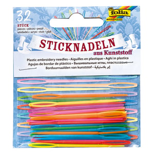Folia borduurnaalden / kunststof / diverse kleuren / 32 stuks