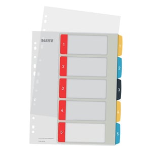 Leitz Cosy bedrukbare tabbladen / A4 / plastic / 11-gaats / 5 tabs