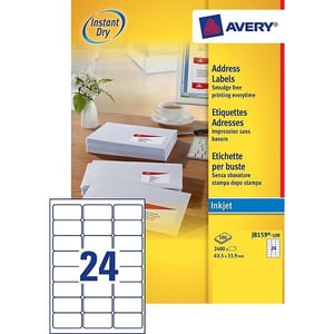 Avery Zweckform J8159-100 adresetiketten / 63,5 mm x 33,9 mm / 2400 etiketten