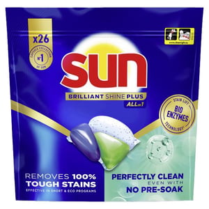 Sun Brilliant Shine Plus All-in-1 Vaatwascapsules / 26 stuks