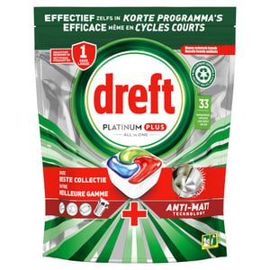 Dreft All-in-One Platinum Plus Vaatwastabletten / Regular / 33 stuks