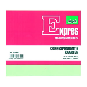 Sigel Expres correspondentiekaarten / A6 liggend / ivoor-wit / 50 vel