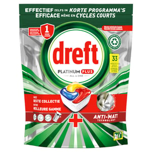Dreft All-in-One Platinum Plus Vaatwastabletten | Lemon | 33 stuks