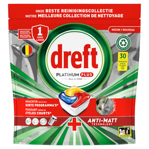 Dreft All-in-One Platinum Plus Vaatwastabletten / Lemon / 30 stuks