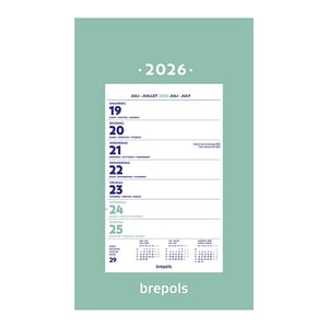 Brepols omlegkalender op schild / 1 week / 19 x 31 cm / 4-talig / 2027