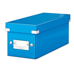 Leitz 6041 WOW CD opberg box / PP gelamineerd hardboard / blauw metallic