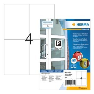 Herma 10773 geïmpregneerde etiketten / weerbestendig / A4 / 105 x 148 mm / 320 etiketten