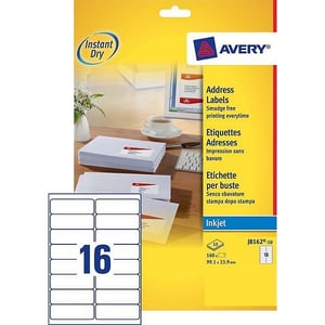 Avery Zweckform J8162-10 adresetiketten / 99,1 mm x 33,9 mm / 160 etiketten