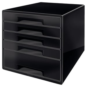 Leitz 52531095 ladeblok / kunststof / metallic zwart / 5 laden