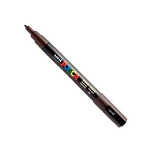 POSCA PC-3M verfmarker / donkerbruin / ronde punt / 0,9 - 1,3 mm