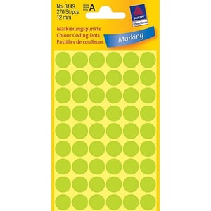 Avery Zweckform 3149 markeringspunten / 12 mm / lichtgroen / 270 etiketten