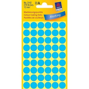 Avery Zweckform 3142 markeringspunten / 12 mm / blauw / 270 etiketten