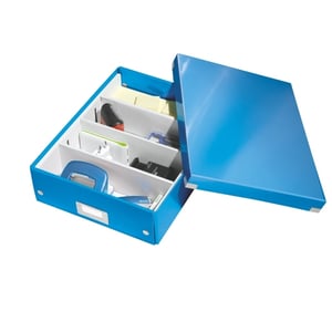 Leitz 6058 WOW medium sorteerdoos / PP gelamineerd hardboard / blauw