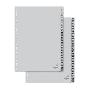 Kangaro plastic kartonnen indexen / A4 / plastic / grijs / 23-gaats