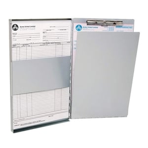 Westcott klembord / A4 / aluminium / met opbergvak en zij-mechanisme